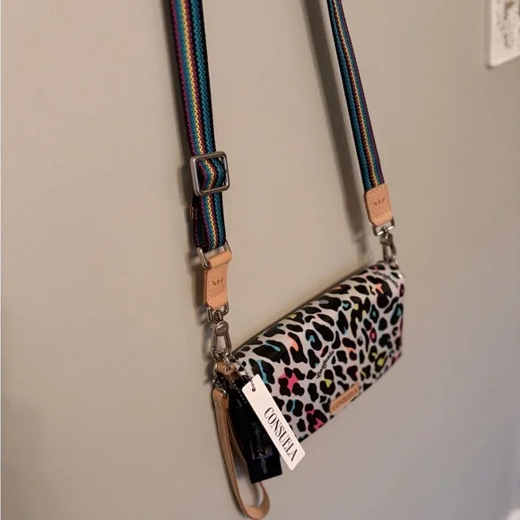 Consuela Leopard Print Crossbody Bag with Tan and Black Accents NWT! - Picture 3 of 8